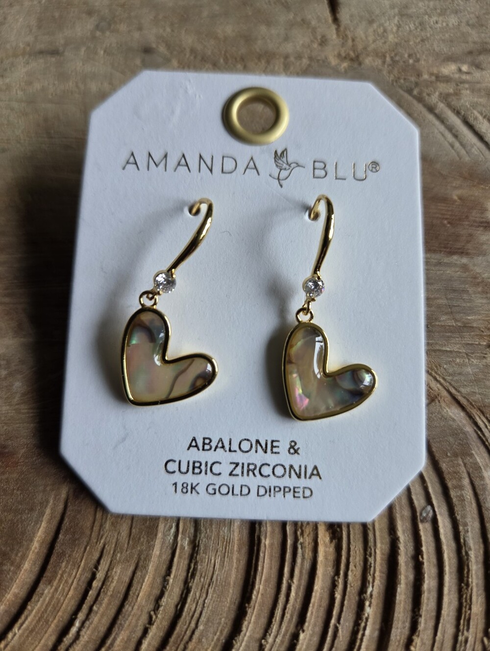 AMANDA BLU Abalone 18k Dipped Heart Drop Earrings